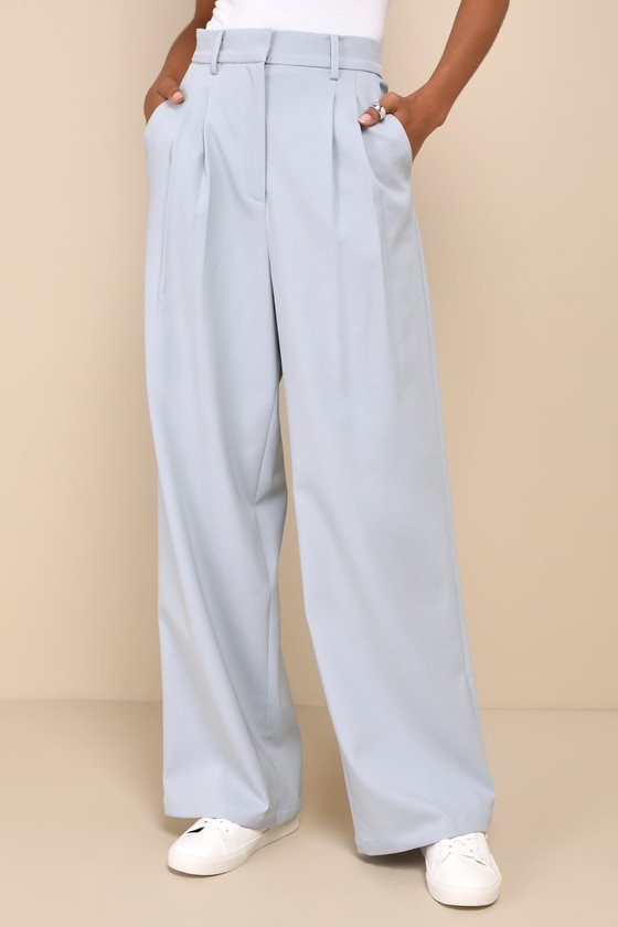 【Anyone more】Mime Light Gray Wide Pants Wide-leg Joggers - Light gray melange - Ladies | H&M US