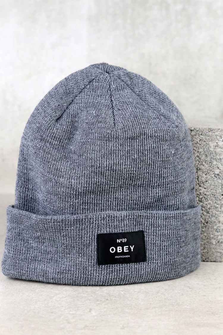 Obey Vernon - Heather Grey Beanie - $26.00 - Lulus display picture 2