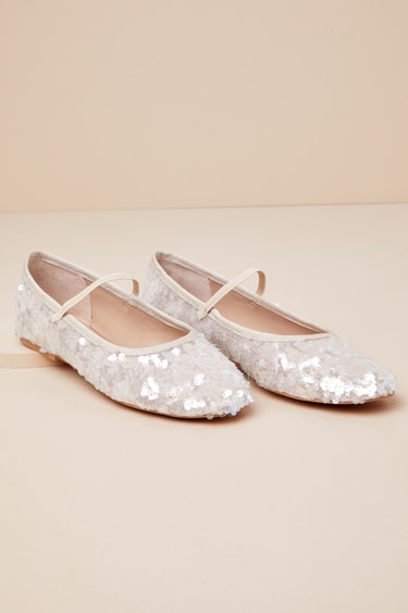 Bouquet Champagne Sequin Ballet Flats