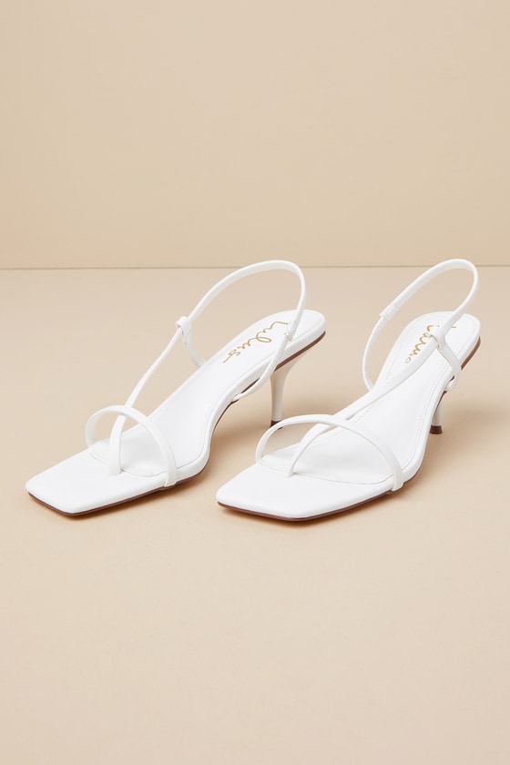 Lulus Toinette White Strappy Slingback High Heel Sandals