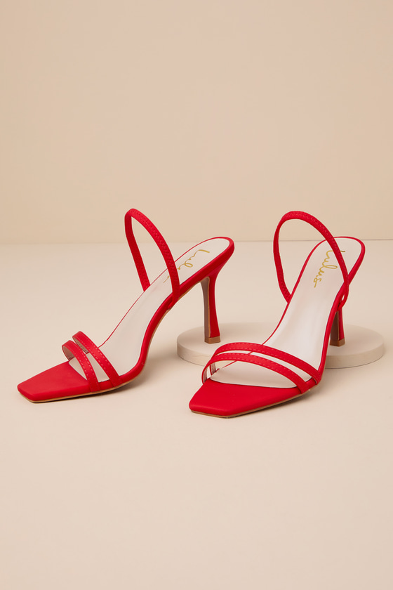 Lulus Manette Red Slingback High Heel Sandals
