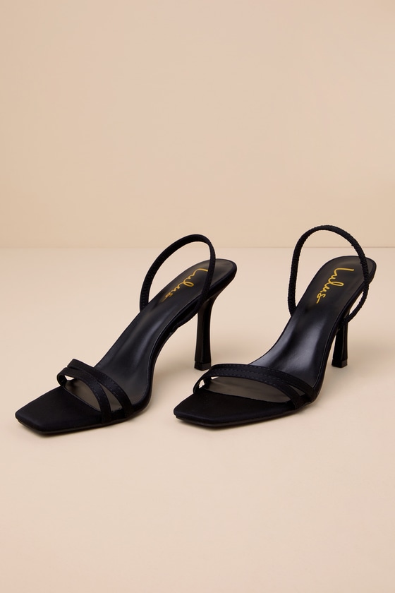 Lulus Manette Black Slingback High Heel Sandals