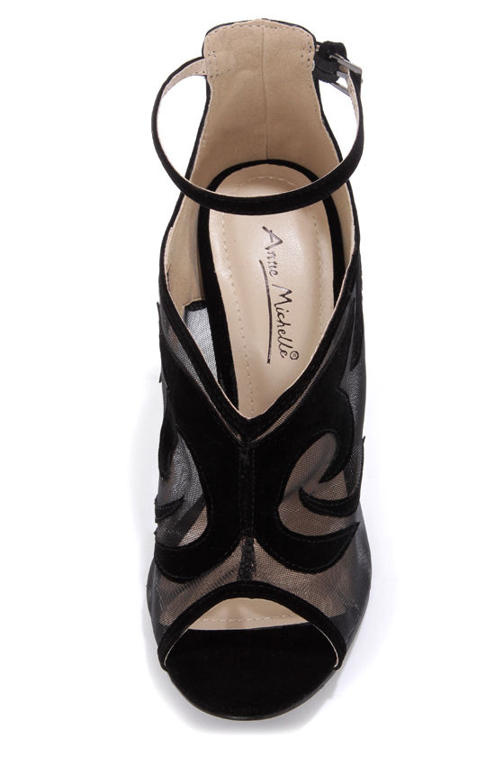 Cute Black Heels - Ankle Strap Heels - Black Shoes - Suede Shoes - $39.00
