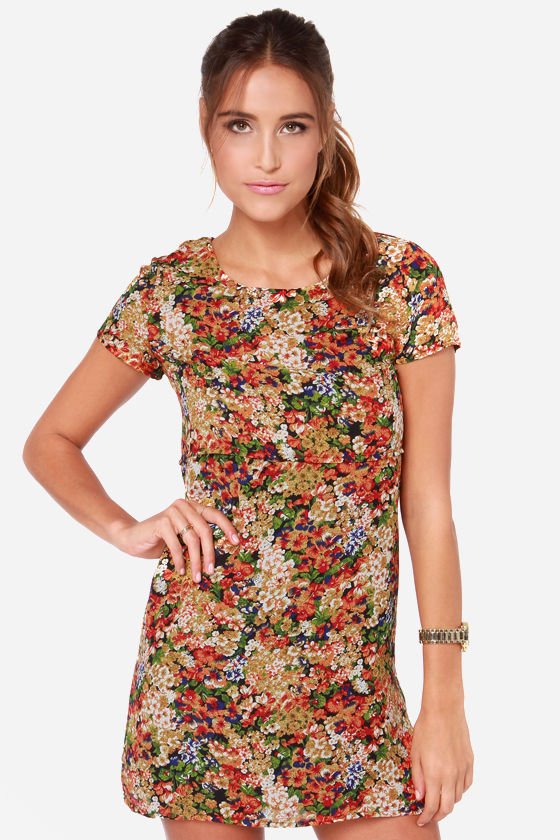 T-shirt dress - FANCY BLOOM red black - Pretty floral print main image 0