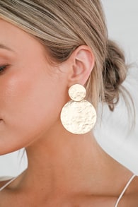 Arcata Gold Round Earrings