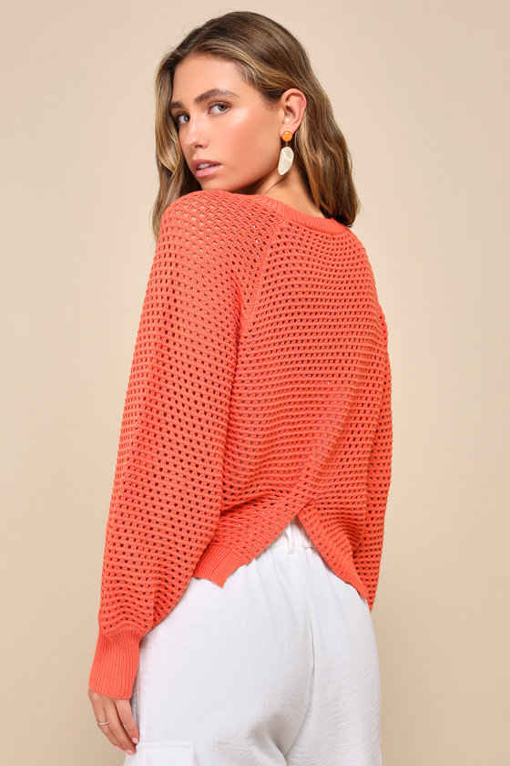 Shop Lulus Pretty Ideal Orange Loose Knit Sweater Top