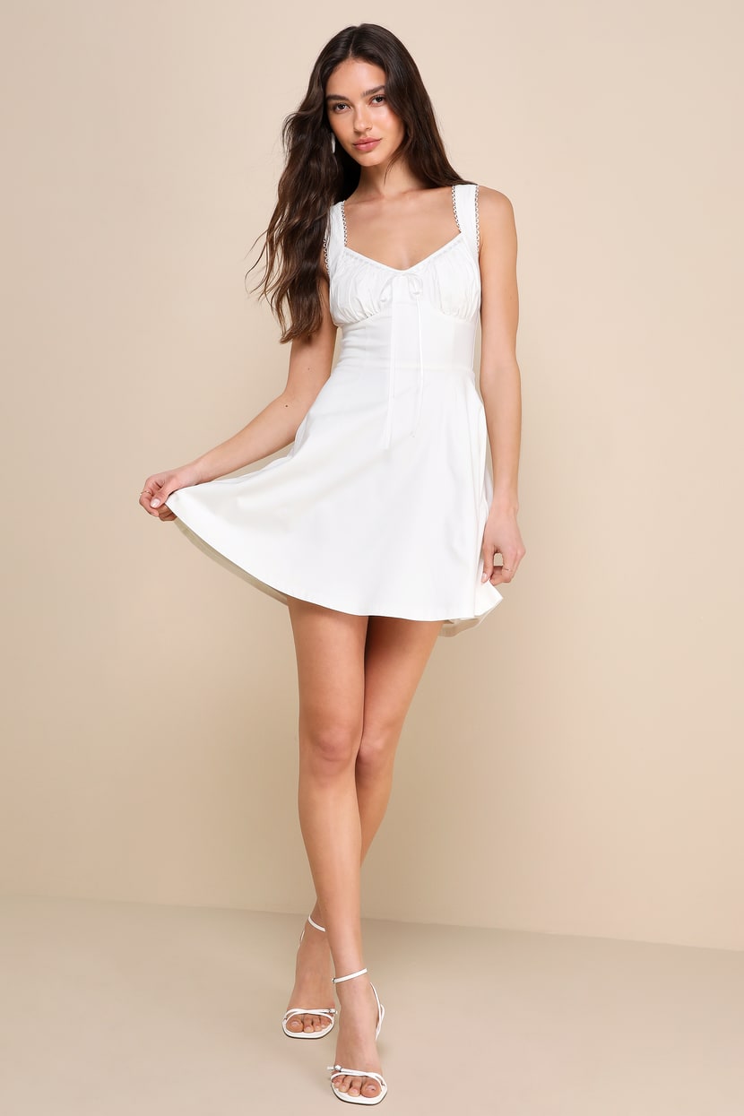 Mini Dress White Skater Dress Amazon White A Line Short Mini Skater Dress  Simple Cheap Homecoming