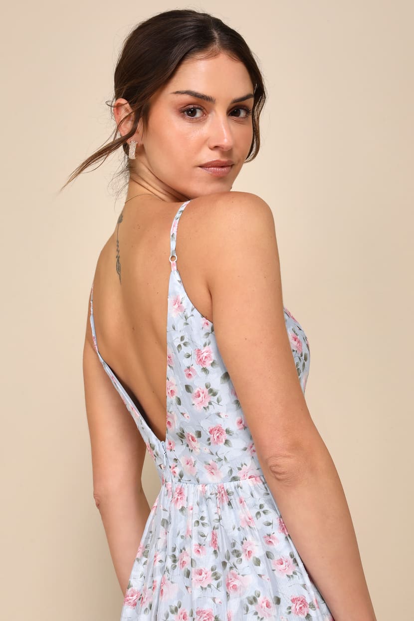 women's light blue mini dress Ellie Light Blue Mini Dress - US 6