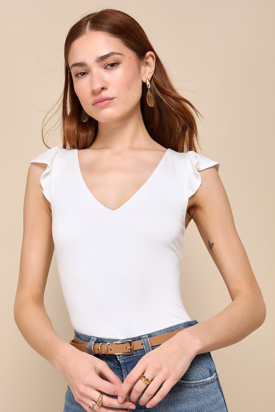 Have You Crushin' White Flutter Sleeve Top 2