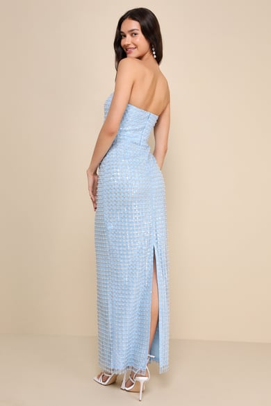 Dreamy Admiration Light Blue Ruffled Maxi Dress