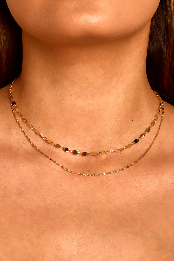 Always Gleaming 14KT Gold Layered Choker Necklace 4