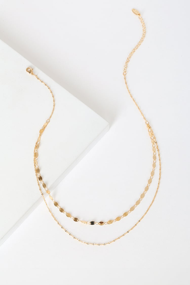 Always Gleaming 14KT Gold Layered Choker Necklace