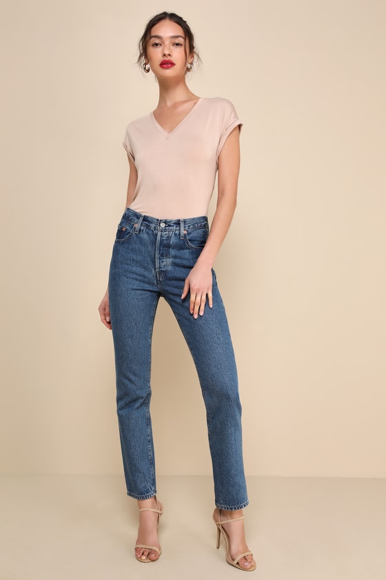 Easy Essential Beige Short Sleeve V-Neck Tee 3