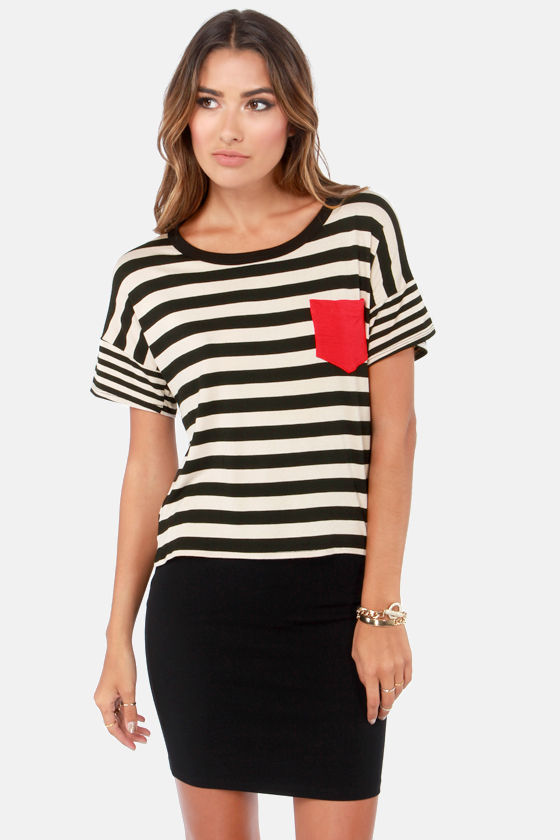 jaggad striped tee
