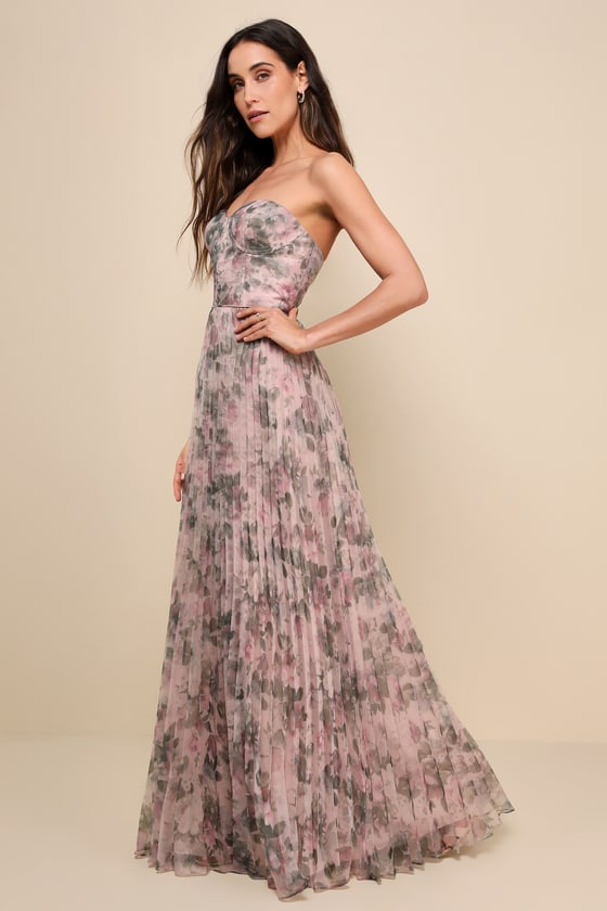 Shop Lulus Most Beautiful Day Pink Multi Floral Print Organza Maxi Dress