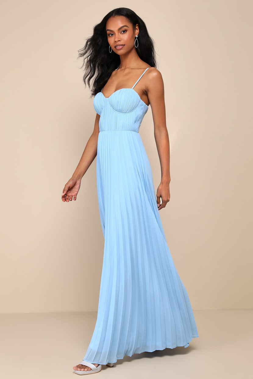 light blue woman dress ZAPAKA Women Light Blue Prom Dress Mermaid Sweetheart Corset Appliques Party Dress With Side Slit, Light Blue / US18W main image 1