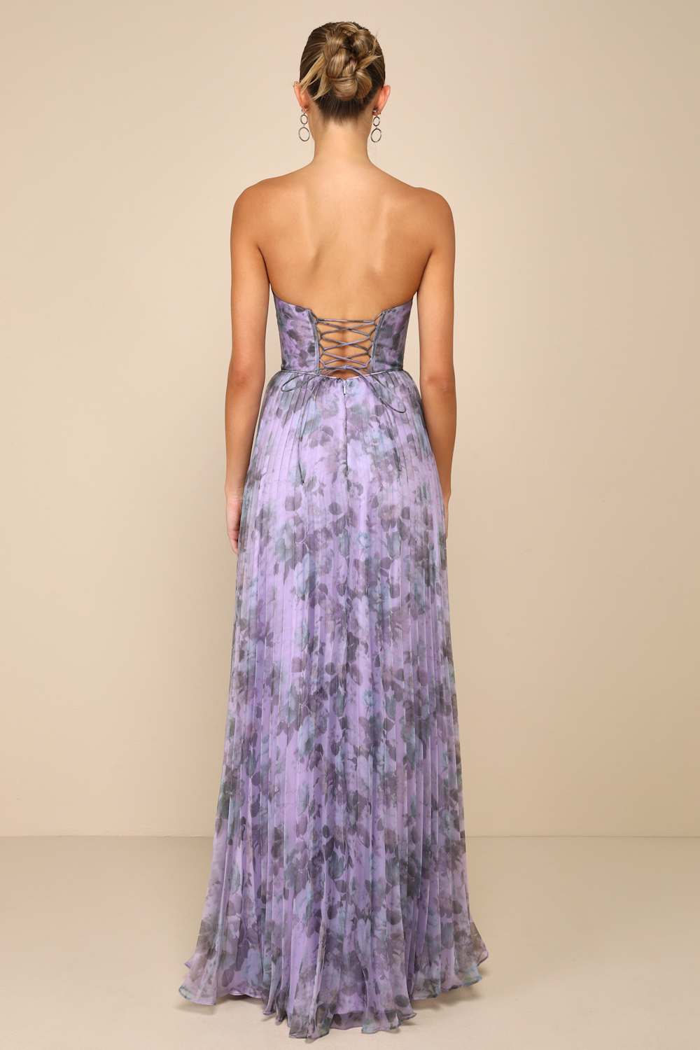 Most Beautiful Day Purple Multi Floral Print Organza Maxi Dress