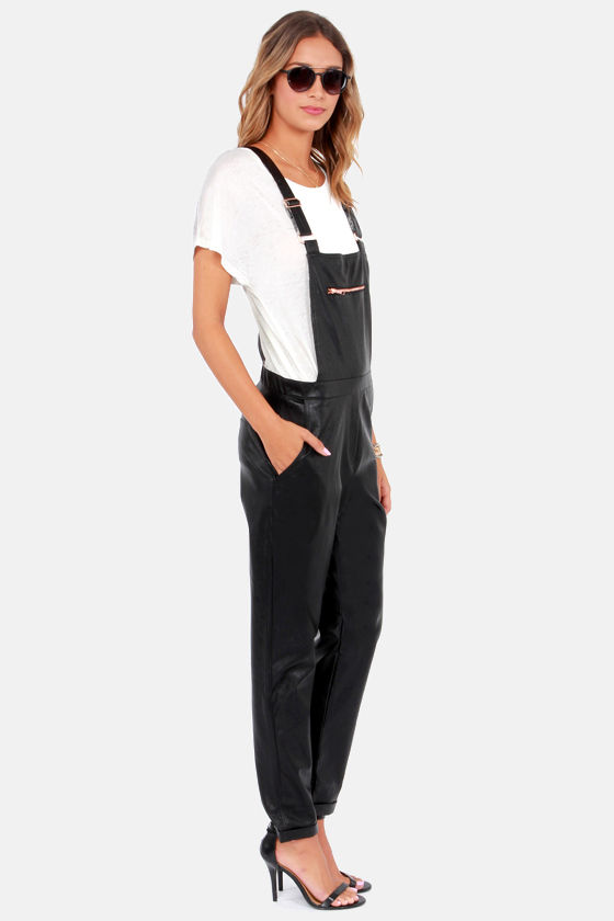 black jogger overalls