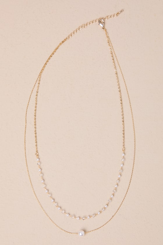 Gold and Pearl Beaded Necklace
