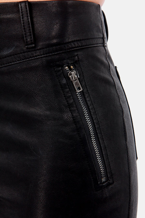 black vegan leather pants