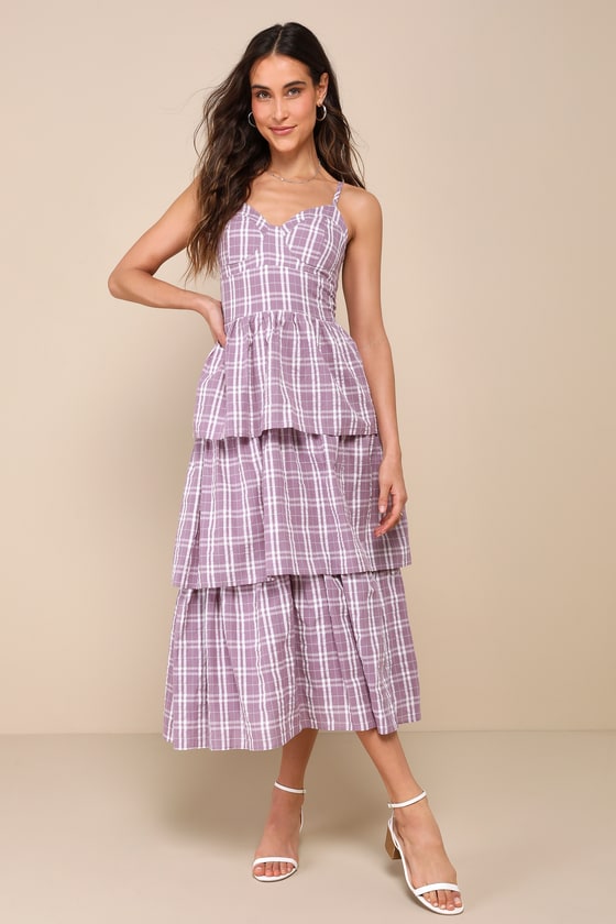 Lilac Plaid Coat