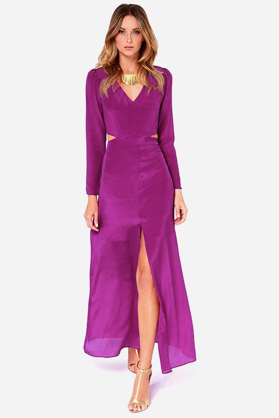 Line And Dot Norma Dress - Silk Dress - Maxi Dress - $152.00