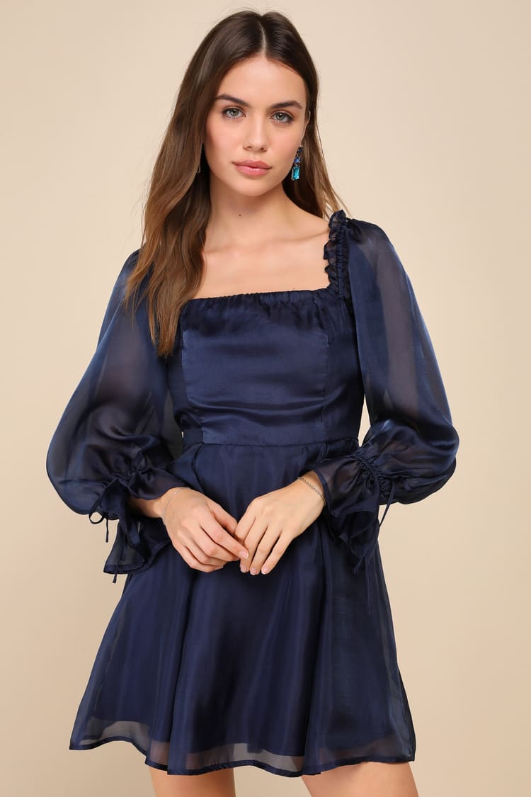 sachin and babi light blue dress NicoBlu Angelina Maxi Crinkle Chiffon Dress in Navy Florals