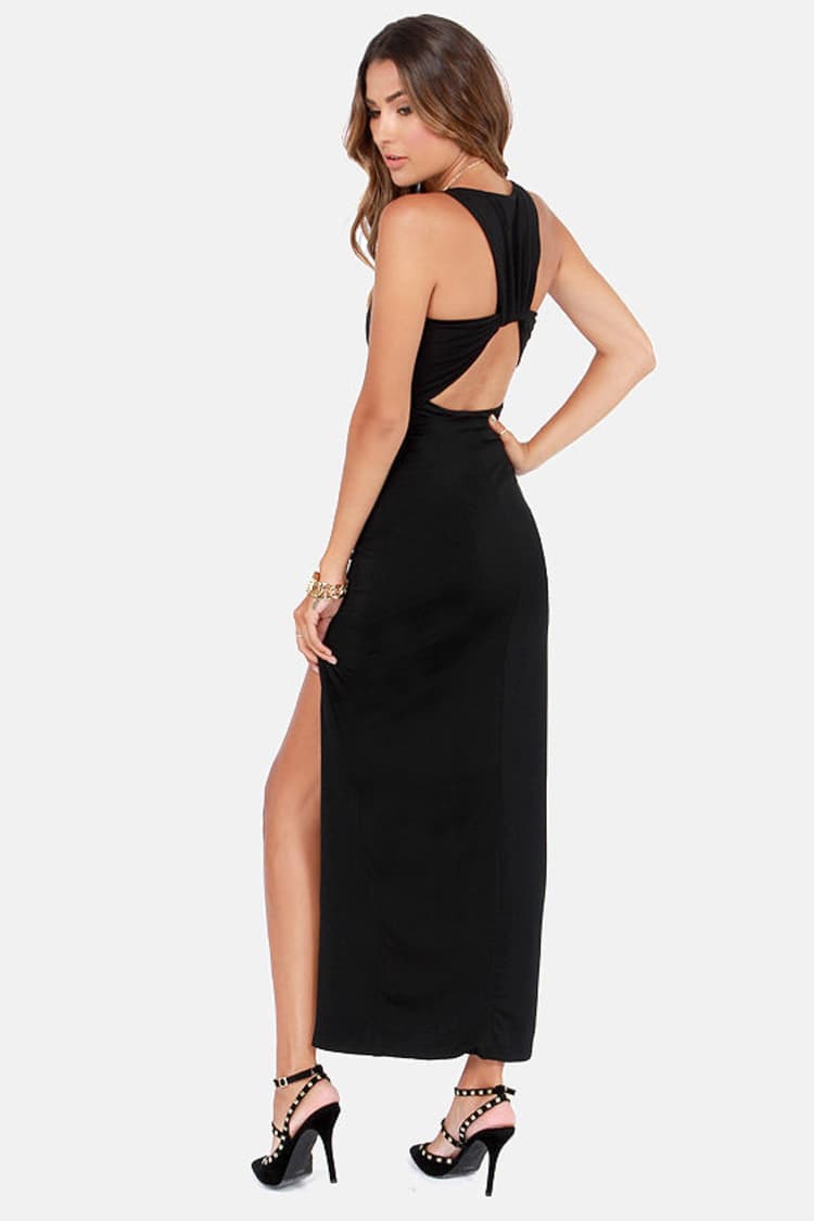 Cute Black Dress - Maxi Dress - Backless Dress - $43.00