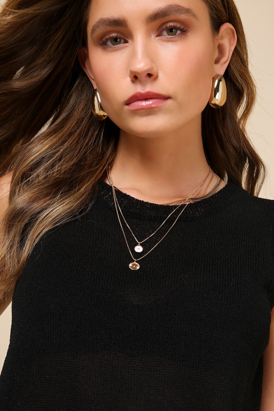Lulus Clean Aesthetic Black Sweater Knit Tank Top In Black