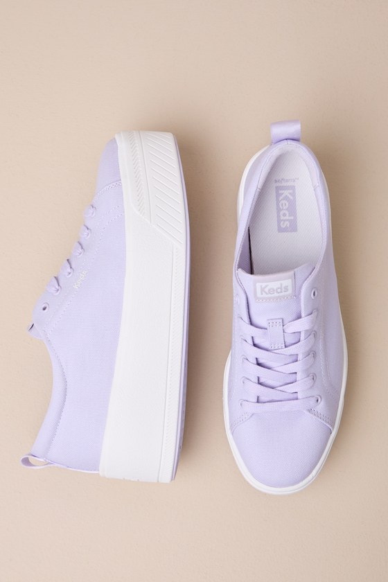 Shop Keds Skyler Lilac Canvas Platform Sneakers