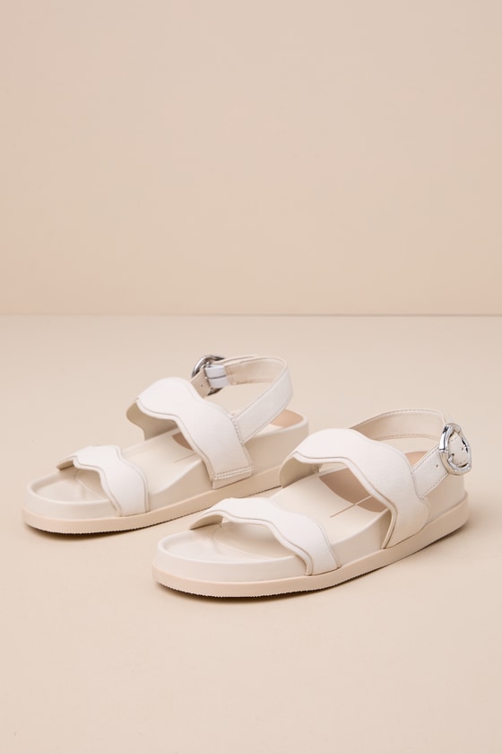 Sindy Ivory Nubuck Leather Slingback Sandals 1