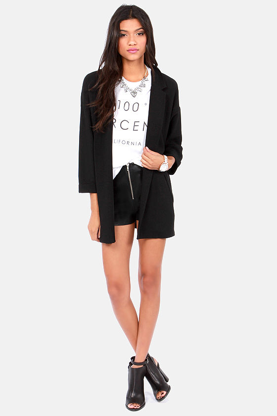 Cute Black Blazer Oversized Blazer Boyfriend Blazer 60.00