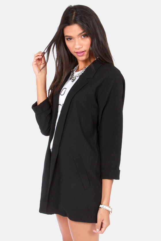 Cute Black Blazer Oversized Blazer Boyfriend Blazer 60.00