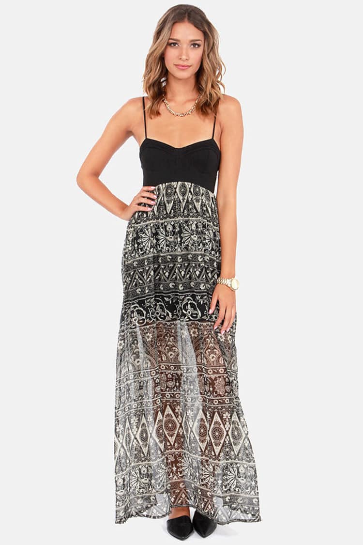 billabong black maxi dress Billabong Desert Dreams Maxi Dress - Clothing in Black