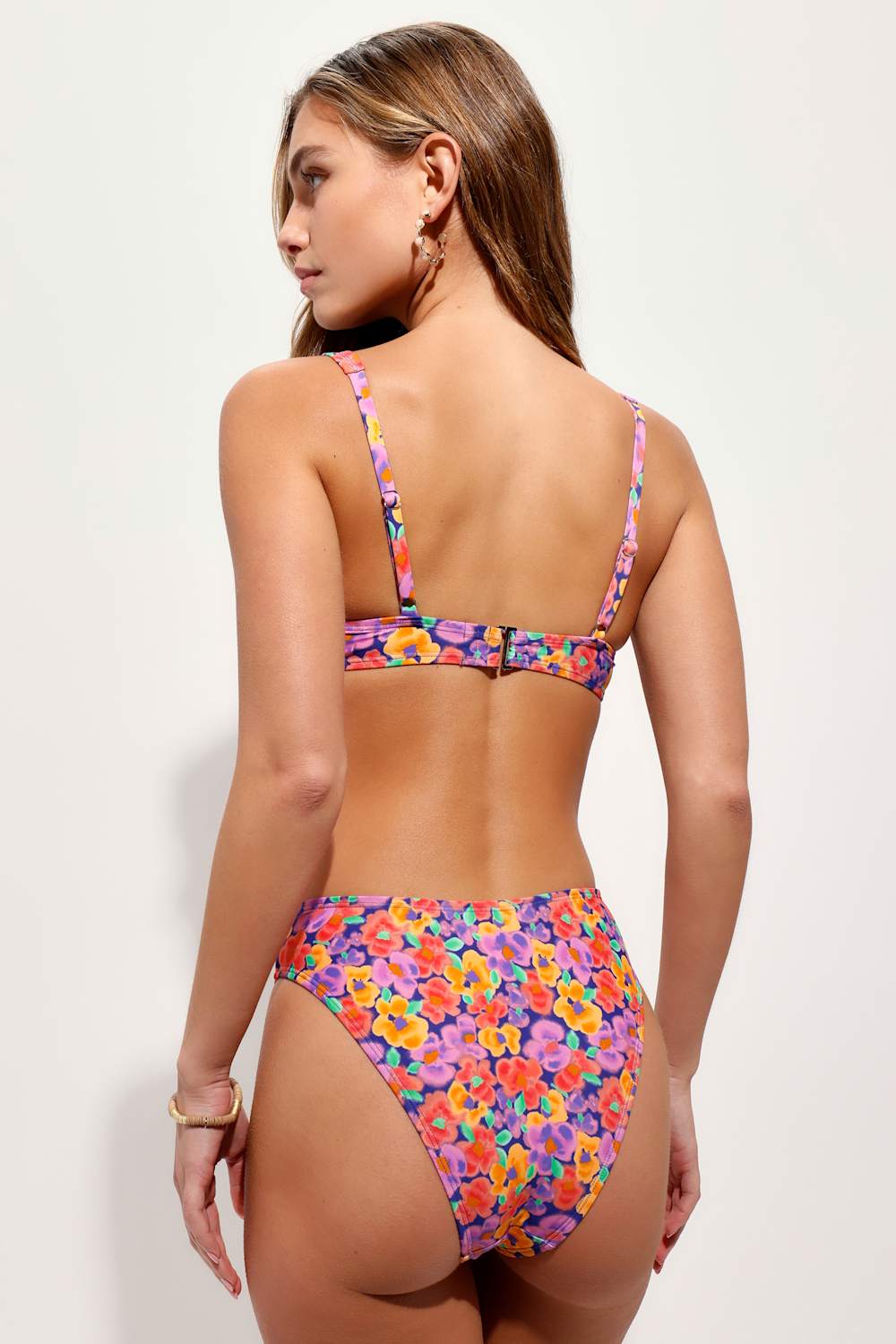 Sandy Inspiration Purple Floral High-Cut Bikini Bottoms