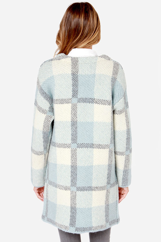 Light Blue Jacket Sweater Jacket Collarless Jacket 117.00