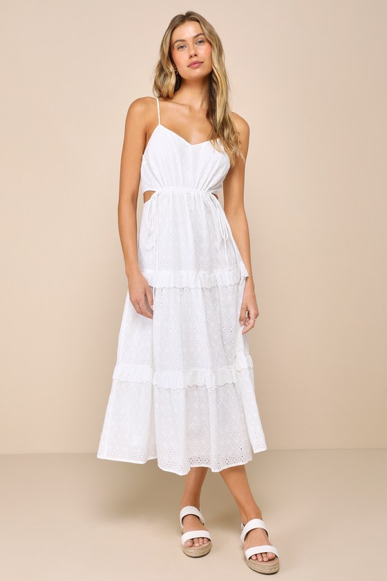 White Eyelet Dress - Embroidered Cutout Dress - Midi Dress - Lulus White Eyelet Dress - Embroidered Cutout Dress - Midi Dress - Lulus
