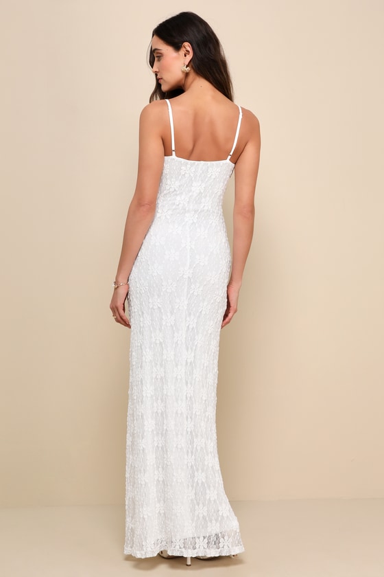 Ivory Lace Gown - Lace Mermaid Maxi Dress - White Lace Maxi Gown - Lulus