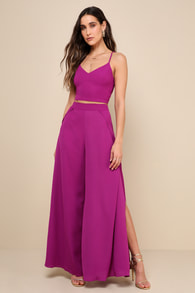 Out Tonight Magenta Two-Piece Jumpsuit
