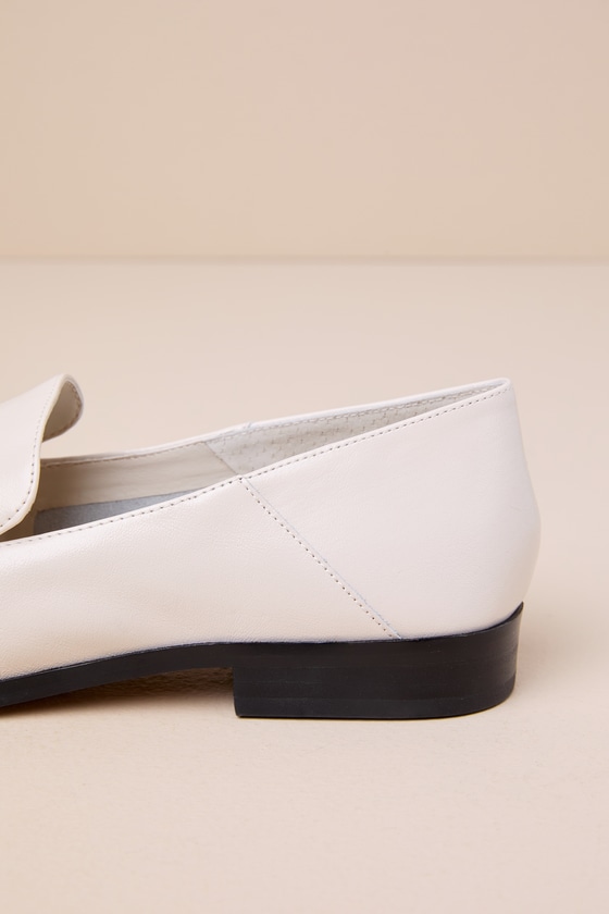 Shop Dolce Vita Beny Ivory Crinkle Patent Leather Square Toe Loafers