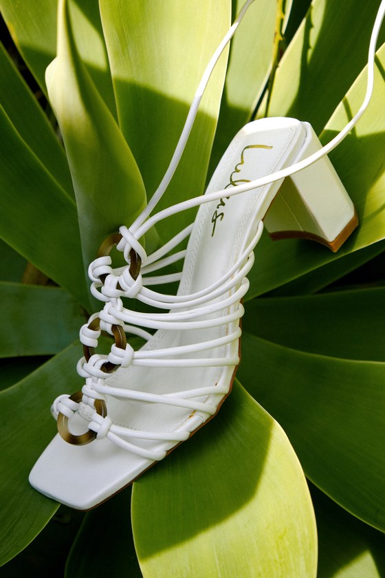lulus white strappy heels