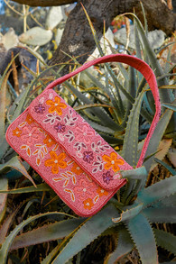 Bold Accent Hot Pink Multi Beaded Shoulder Bag 1