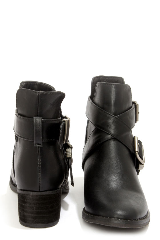 Cute Black Boots - Cutout Boots - Ankle Boots - $38.00