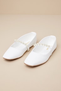 Sylvette White Pearl Ballet Flats