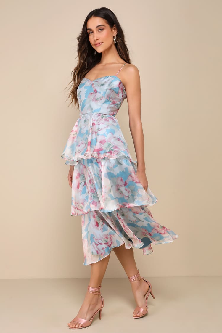knee length dresses for ladies Petal and Pup Women's Eloisa Maxi Dress - Blue Floral main image 1