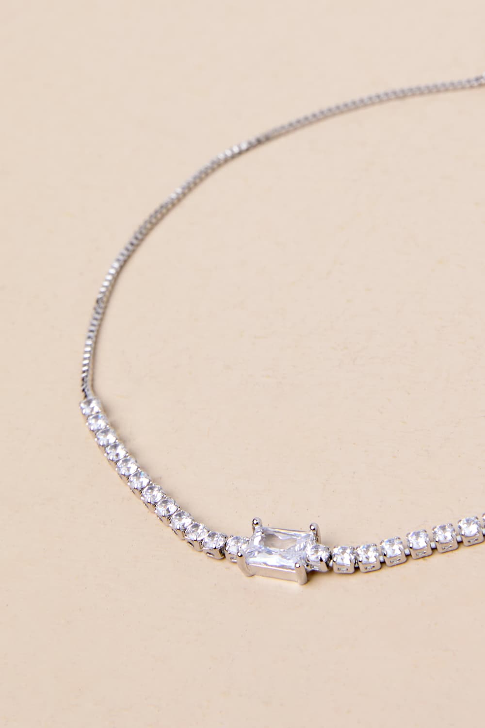 Glittering Poise Silver Rhinestone Toggle Bracelet