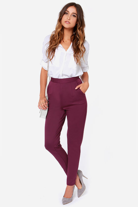 Slim Fit Burgundy Stretch Suit Pant | RW&CO.