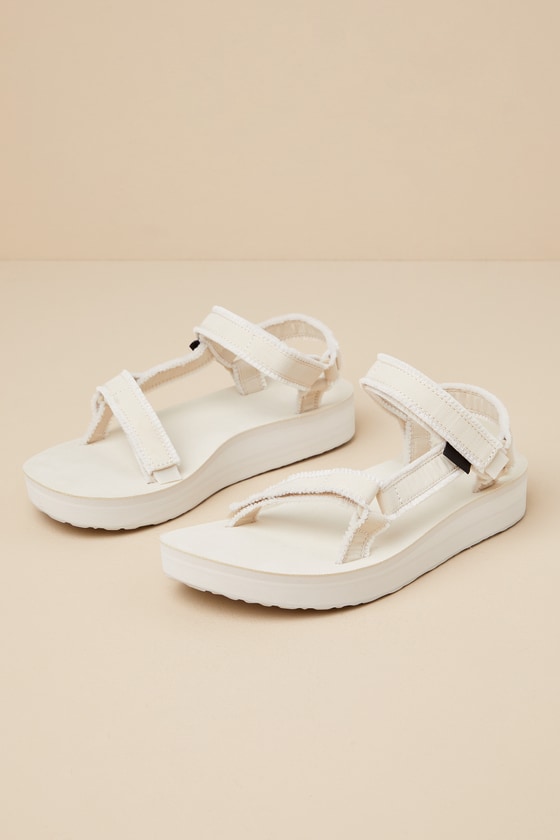 Shop Teva Midform Universal Birch Canvas Sandals In White