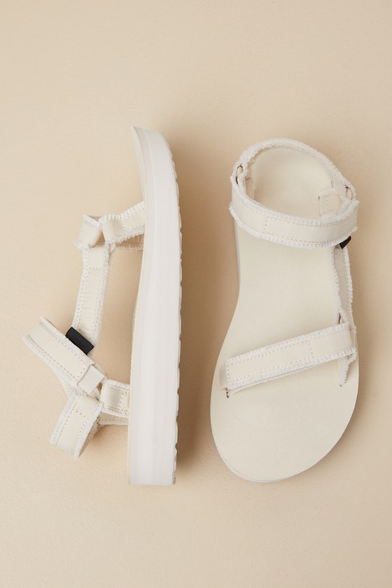 Shop Teva Midform Universal Birch Canvas Sandals In White
