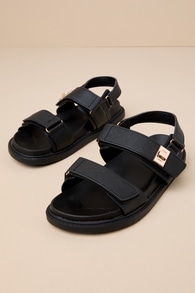 Jennette Black Strappy Slingback Sandals